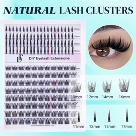 DF touchjoy Spike Lash Clusters Natural Cluster Eyelash Extensions with Wispy Individual Lashes 0.05mm Soft & Light D Curl DIY Manga Eyelashes Spiky Self-apllication at Home
