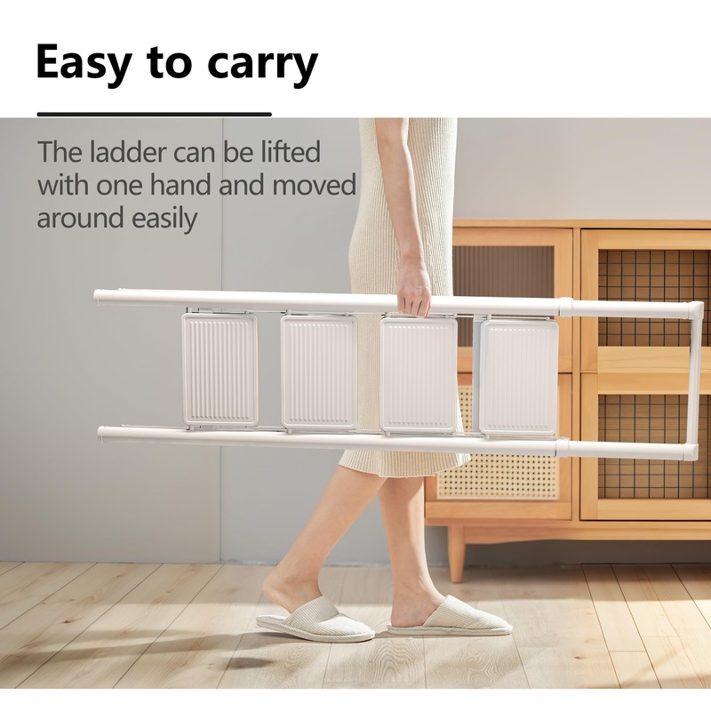 SOLADDER Step Ladder 4 Step Folding Stool with Anti-Slip Widened