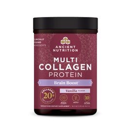 Ancient Nutrition Collagen Powder Protein, Multi Collagen Protein, Hydrolyzed Collagen Peptides Supports Skin and Nails, Joint Supplement (Brain Boost, 45 Servings)