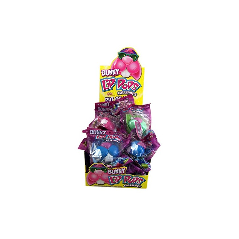 Flix Candy Bunny Lip Pop Lollipops Candy Basket Stuffers, 0.8