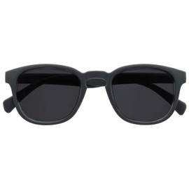 Opulize Pop Sunreading Glasses Classic Retro Round Chunky Frame Spring Hinges Scratch Resistant Tinted Lens UV400 Protection Matt Grey Mens Womens S2-7 +2.50