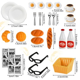 Miniature Food Dollhouse, Miniature Dollhouse Accessories, Food, Miniature Gnome Accessories, Miniature Bread Newspapers Glasses, Miniature Tableware, 1:12 Miniature Kitchen Accessories, Dollhouse
