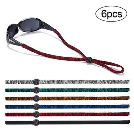 SHINKODA Sports Glasses Strap Adjustable Sunglasses Cord Retainer Safety Eyeglass Lanyard, Pack of 6