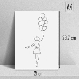 ChicResult Line Art Wandbilder Follow Your Dreams 3er Set moderne Poster - Deko Bilder für Wohnzimmer, Schlafzimmer, Flur - Wanddeko, minimalistische Deko (DIN A4 ohne Bilderrahmen)