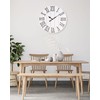 BEW 24 inch Farmhouse Wall Clock, Large White Wood Wall