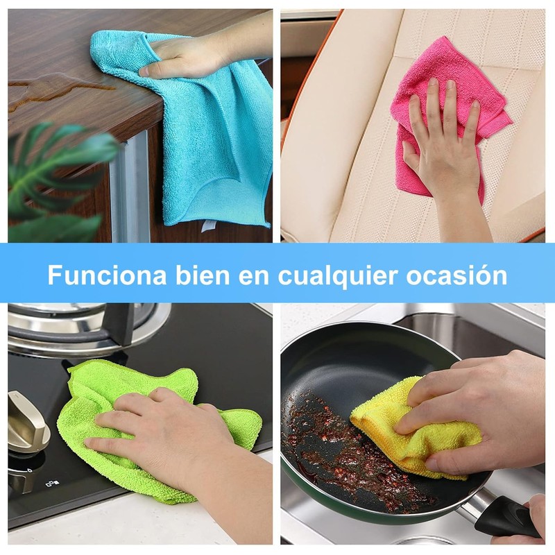 12 Pcs Paños de Limpieza de Microfibra, Toallas de Microfibra