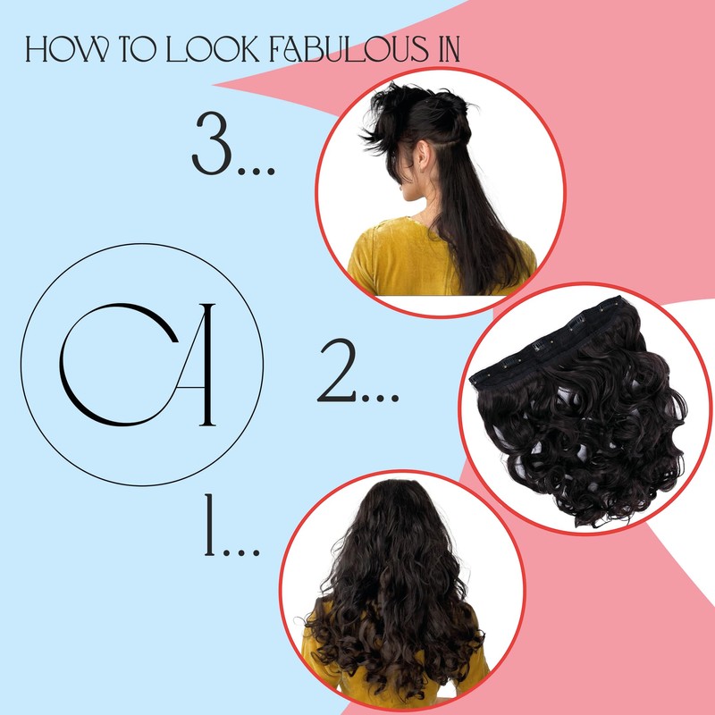 CAISHA 22" Clip In Extensions Hair Extensions Hairpiece Wavy Brunette