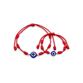 arana's - 7 Knots Evil Eye Bracelet Women Men Children Babies - Evil Eye - Red Thread Protection Negative Energy - Lucky Amulet - Couples Family Friends, Ajustable de 11 cm hasta 28 cm