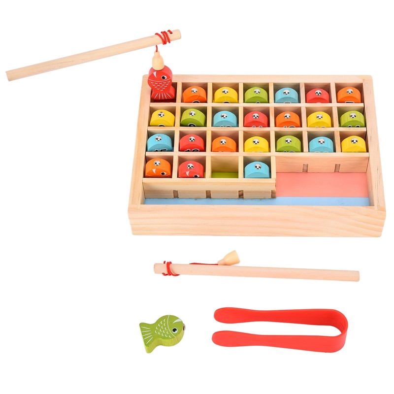 Wooden Magnetic Fishing Game Safe Letters Cognition Preschool Gift for