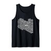 Libya Map, Libya in World Languages Tank Top