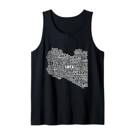 Libya Map, Libya in World Languages Tank Top