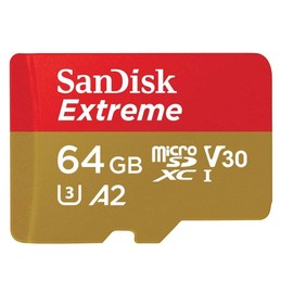 64GB SanDisk Extreme (Five Pack) 4K Micro Memory Card (SDSQXAF-064G-GN6MN) UHD Video Speed 30 UHS-1 V30 64G MicroSD XC Bundle with 5 Plastic Jewel Cases and 1 Everything But Stromboli Card Reader