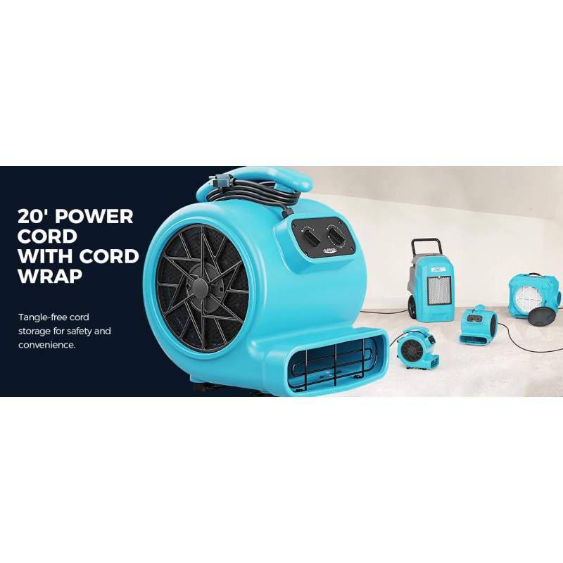 ALORIAR GE2000TF Air Mover Carpet Dryer Blower Floor Fan 2000