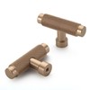 9BUILD 10 Pack 2 Inch Champagne Bronze Cabinet Knobs Knurled