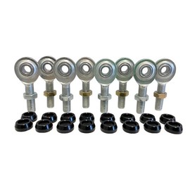 QS Components 5/16 X 3/8-24 Economy 4-Link Rod End Kit with 5/16 Aluminum Cone Spacers, Rod End, Heim Joint