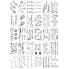 Samcos 30 Pcs Tattoo Stickers Tattoo Realistic Body Stickers Waterproof Long Lasting Tattoo Free Hand Ink Tattoos for Men Women (Style 2)