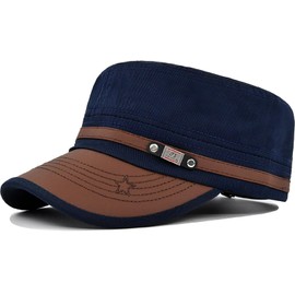 YeeHeen Cadet Army Cap for Men Women Twill Military Corps Hat Flat Top Cap Navy