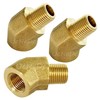 Brass 1/8 Inch NPT 45 Degree Elbow Pipe Fitting, 3PCS
