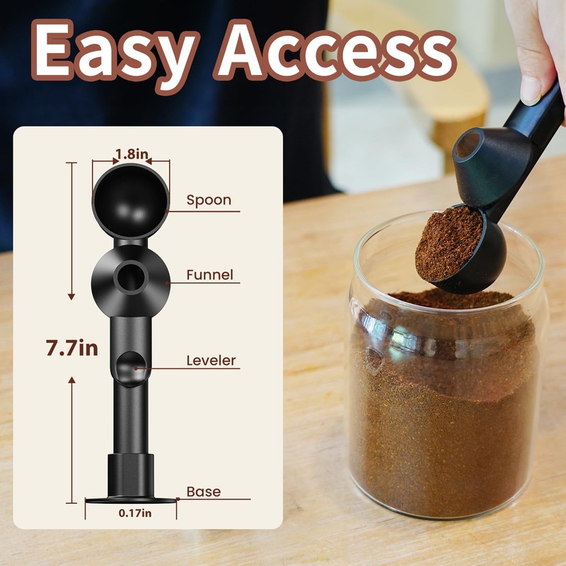 Coffee Scoop with Funnel for Ground Coffee, Protein Powder &