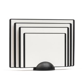 SMIRLY Plastic Cutting Board Set With Holder, Dishwasher Safe Plastic Cutting Boards Set for Kitchen, Cutting Boards for Kitchen - Plastic Chopping Board Set