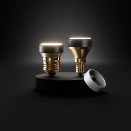 OSRAM LED Star Flat with 3.5 W (as 28 W), 300 lm/2700 K, 827 Warm White, Frosted, Plastic in Black, with E27 Screw Thread, Non-Dimmable, 35 mm Diameter, Pack of 4