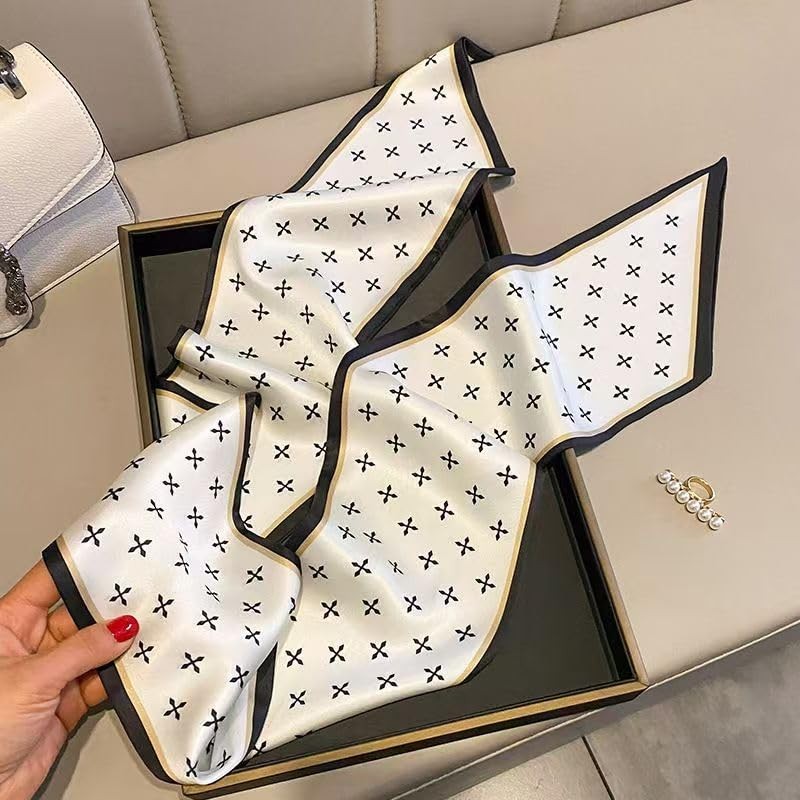 GIMIRO Satin Silk Scarf 148 x 13.5 cm Tie Double