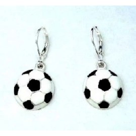 Unbranded Silver Soccer Ball Earrings - Ball approx 5/8 inch diameter