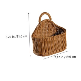 Gatuida 2Pcs Woven Wall Hanging Basket Kitchen Storage Holder for Cutlery Eggs and Sundries Rustic Design with Easy Suspension for Home and Restaurant Use