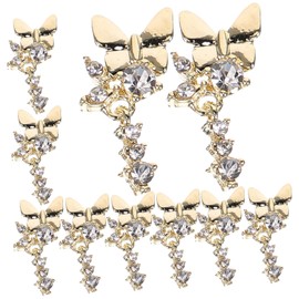 WOONEKY 10 pcs Butterfly Nail Charms Decorative Nail Art Gems for Women Lightweight Manicure Charms for Birthdays Parties and Special Occasions
