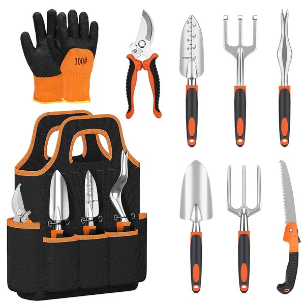VKIZIKV Garden Tools Set, 9 Piece Aluminium Alloy Heavy Duty