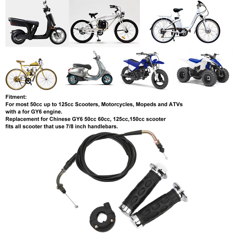 7/8in Twist Throttle Grips with Cable Housing Holder for GY6