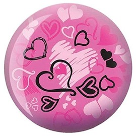 Brunswick Products Hearts Glow Viz-A Bowling Ball, Pink/Black, 14 lb