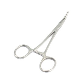 OdontoMed2011 Hemostat Forceps Locking Clamps Serrated Fishing Locking Forceps Clamp Fish Hook Remover Forceps (5.5" Curved)