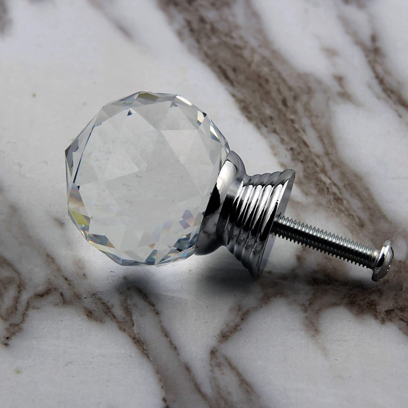 Yesmin Crystal Door Knobs,4 Pcs 30MM Crystal Drawer Carbinet Door
