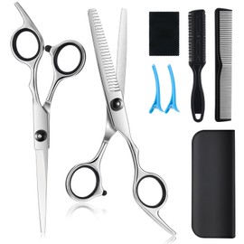 Hair Cutting Scissors Kits, 8 Pcs Stainless Steel Hairdressing Shears Set Professional Thinning Scissors For Barber/Salon/Home/Men/Women/Kids/Adults Shear Sets