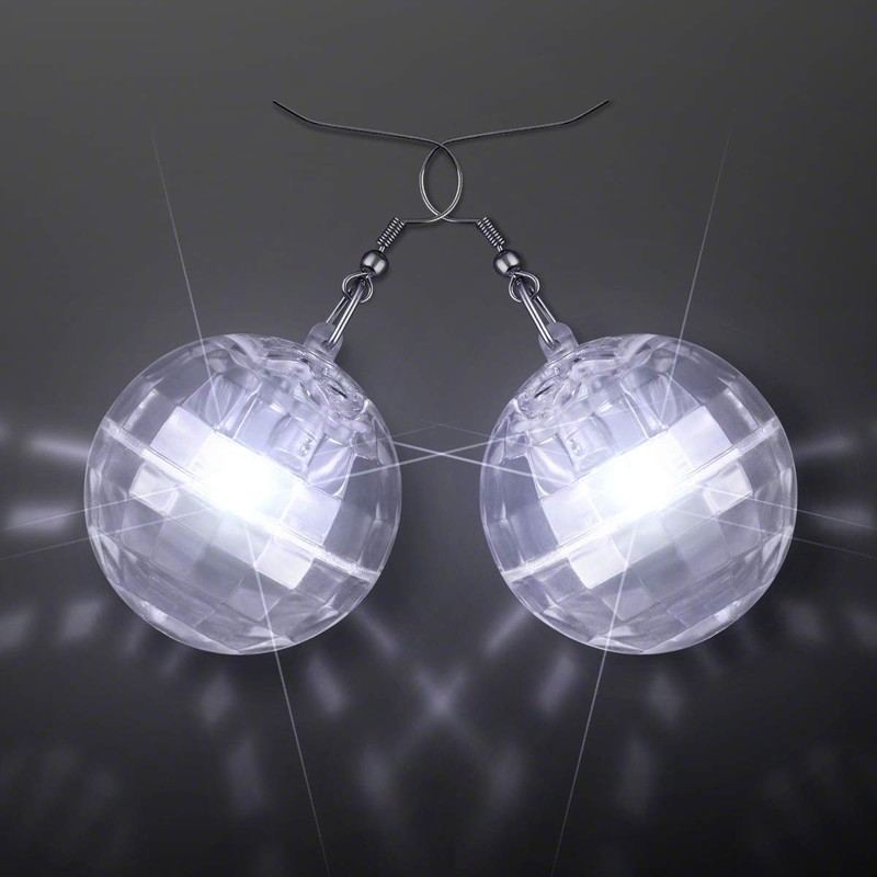 LED Light Projecting Disco Ball Light Up Earrings for Women