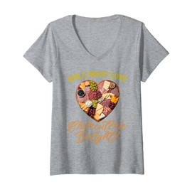 Womens Funny Charcuterie Board Meat Cheese Food Lovers Foodie V-Neck T-Shirt