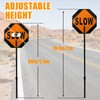 18x18 Inch Stop/Slow Paddle Sign with 60'' Telescopic Handle, Reflective
