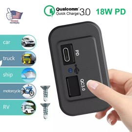 Unbranded Car Phone Fast Charger Socket PD Type C QC3.0 Dual USB Power Adapter Dustproof