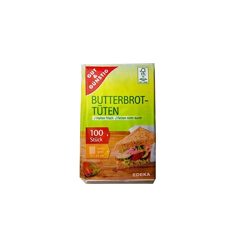 Gut & Günstig 100 Breakfast Bags 19 cm x 22