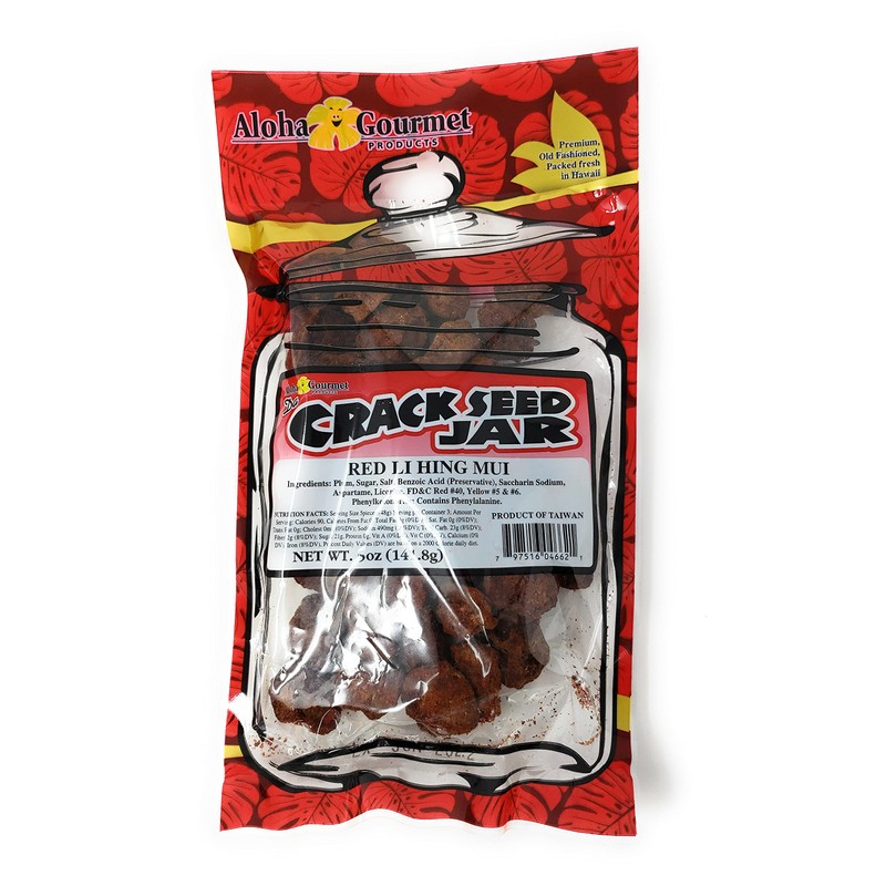 Aloha Gourmet Da Crack Seed Jar Red Li Hing Mui