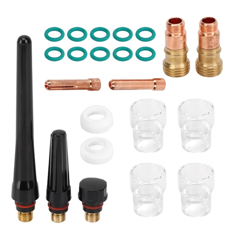 23Pcs TIG Welding Accessory Set Glass Cup Connector Electrode Clamp