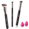 FITDON 3PCS Foundation Concealer Brushes & 2PCS Mini Makeup Sponge