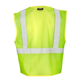 Kishigo 3 Pocket Zipper Mesh Unisex Reflective Safety Vest 1085, ANSI Type R / Class 2 Compliant, Inner Pencil Pocket & Patch Pocket, Left Chest Radio Pocket. Silver Reflective Lining. (Lime), Medium