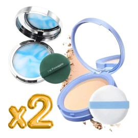 Polvo Matificador Fijador Base Maquillaje Natural Duo Pack F Tono Tono 1