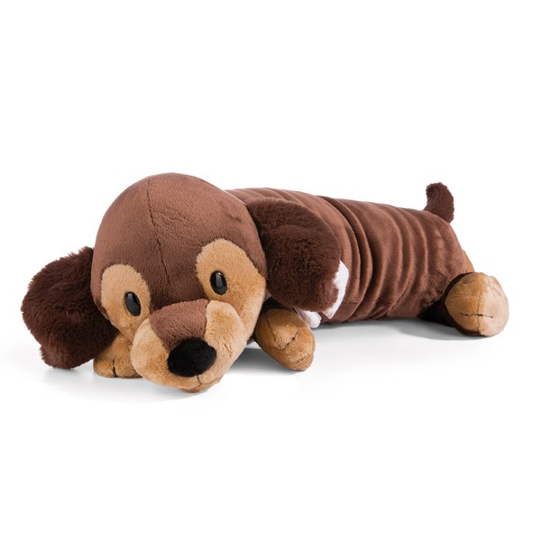 NICI 49332 Skida Dachshund Roll 60 cm Brown Sustainable Fluffy Cuddly Toy Cushion for Boys, Girls, Babies and Cuddly Toy Lovers - Ideal for Home, Nursery or on the Go