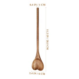 Wooden Heart Shaped Spoons: Wood Long Handle Love Spoon for Appetizer, Serving, Kitchen Mixing Utensil for Mother's Day Charcuterie Valentine's Day, Housewarming Accessories