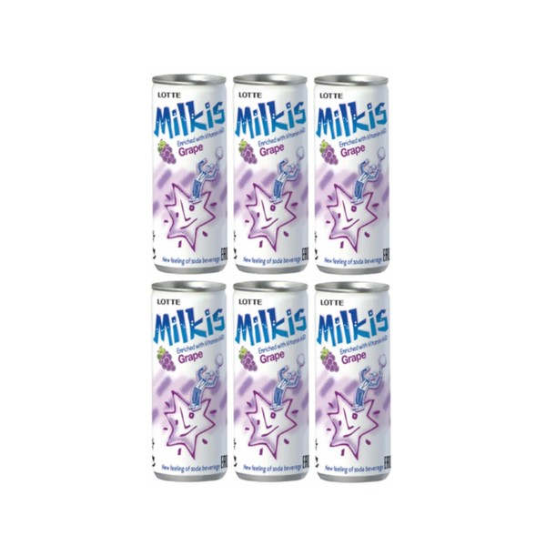 Milkis AYCE 8 Flavors Mixed K-Drink - Original/Strawberry/Melon/Apple/Banana/Peach/Grape/BananaStrawberry (6 Cans,