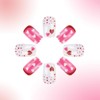 24Pcs Valentines Day Nails Heart Press on Nails Short Square