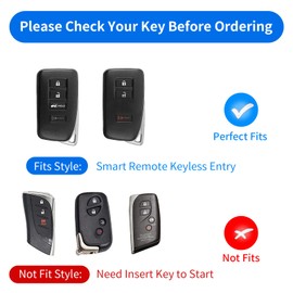 T-carbon Key Fob Cover fits for Lexus,Carbon Fiber Key Fob Protector Fits for Lexus LX570 RX450 RX350 RC300 IS350 GS LC Remote Key Case,Silver Black